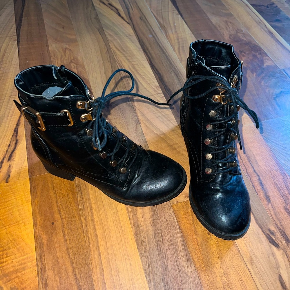 Charlottete Russe Black Women’ Heeled Combat Boots